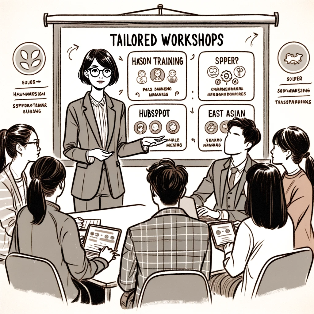 A HubSpot Certified Trainer delivering a tailored workshop to a Hong Kong business.